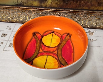 Bol grande Delphis de Poole Pottery n.º 89 - 8,5".