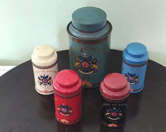 Latas/Cestas vintage de Jacksons of Piccadilly - Juego de 5 piezas para decoración.