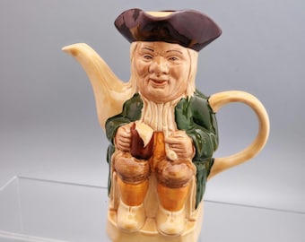 Tetera vintage Toby Jug de Tony Wood, Staffordshire.