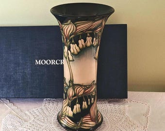 Moorcroft Solomons Seal Vase 25cm by Rachel Bishop Boxed Art Pottery Limited Edition 87 of 200 Waisted Shape Luxury Ceramic Collectible Gift