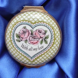 Trinket Box "With All My Love"  St Valentine's Day 1984 / Bilston and Battersea Enamels / Designed by Halcyon Days.