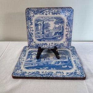 Spode Blue Italian Cork Backed Placemats, Sizes, Set of Each