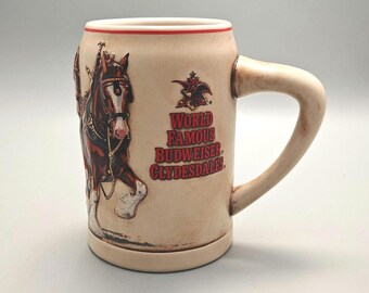 Taza publicitaria de Budweiser para caballos Clydesdale, 1991.