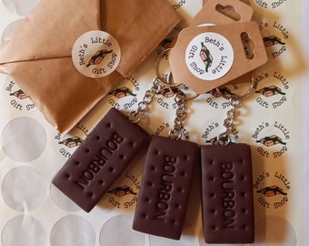 Realistic Chocolate Bourbon Biscuit - Polymer Clay - Keyring / Keychain
