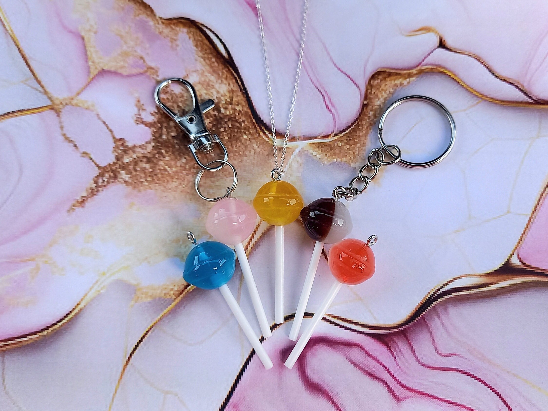 Acrylic Pendant Key Holder, Lollipop Key Ring Pendant