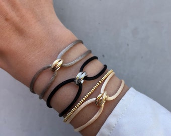 ARMBAND "BOND" / Gold  / Perle / Anhänger / Charm / Bunt / Damen / Glücksbringer