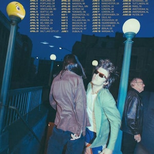 May include: Concert poster for the DJO Back On You World Tour 2025 with Post Animal. The poster lists tour dates and locations, with a photo of three people in front of a blue background.