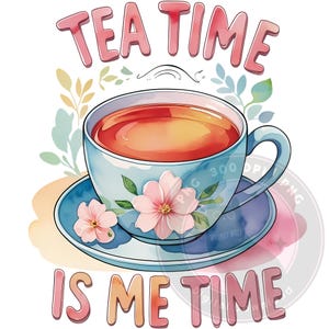 Watercolor Cozy Self Care Clipart, Tea Digital Sticker for Relaxation, Selfcare Affirmation PNG File, Planner Graphics, Soft Aesthetic