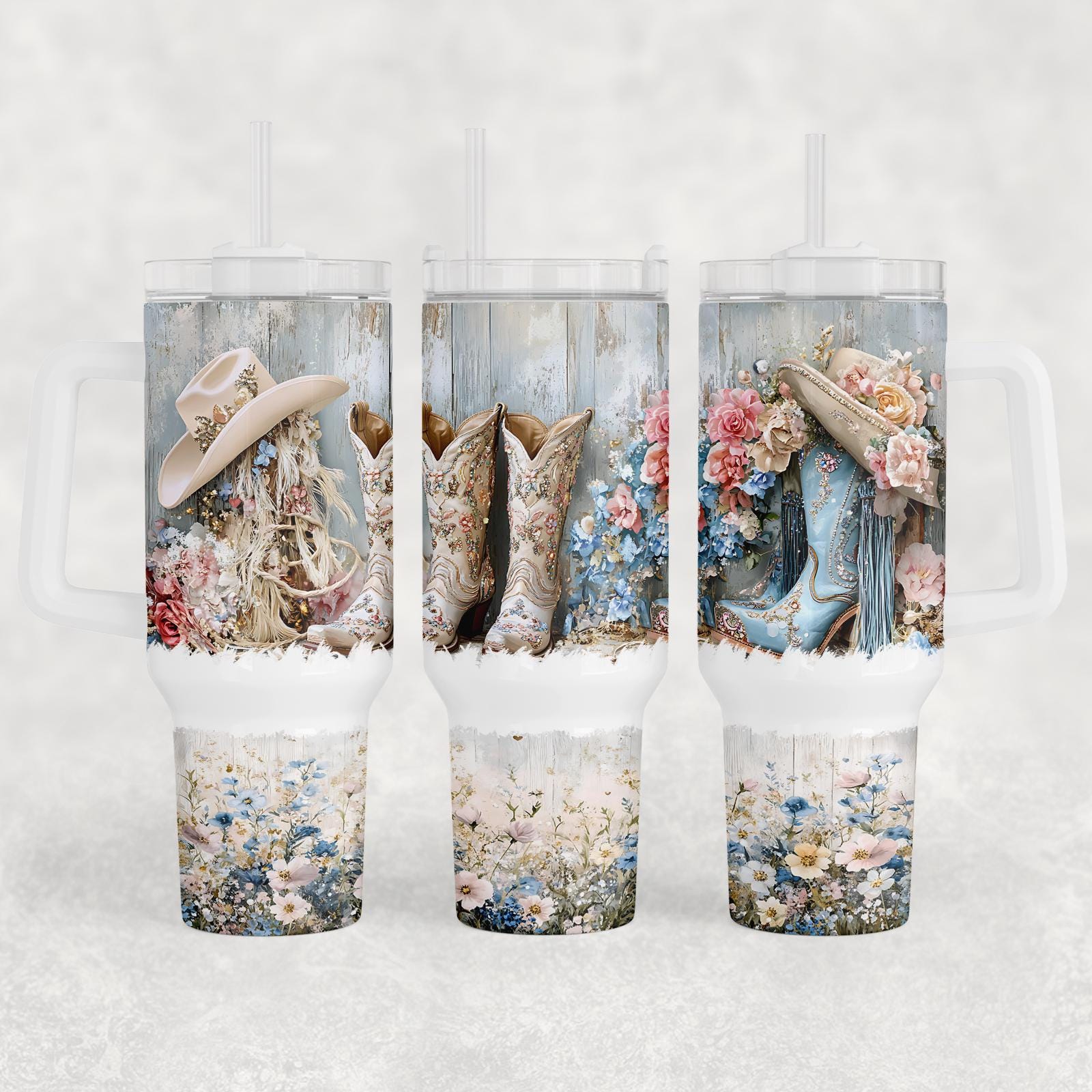 Western Cowgirl Tumbler Wrap: Rustic Floral 40oz PNG (digital Download ...