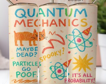 Envoltorio para vaso del Gato de Schrödinger, regalo divertido para profesores de ciencias (descarga digital)