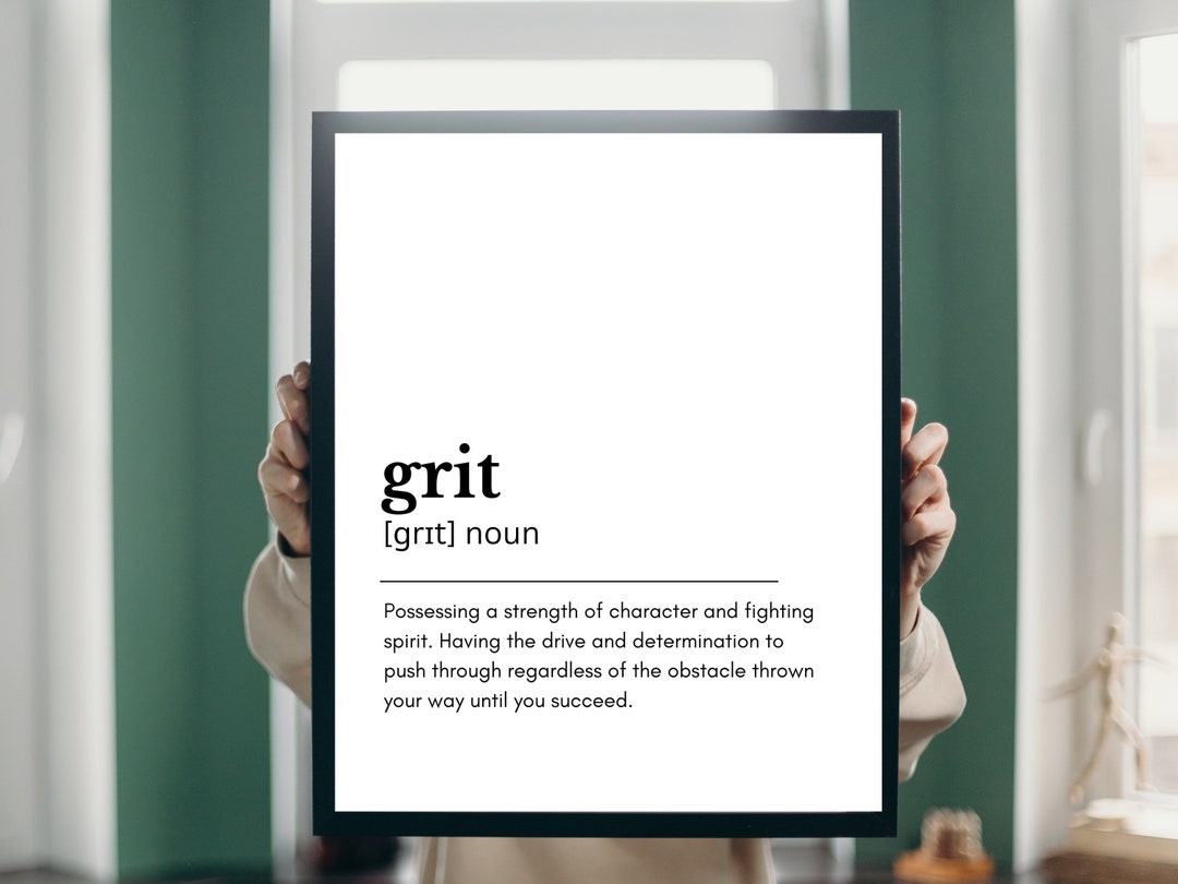 Definition Poster Mindset Definition Grit Wall Art Etsy