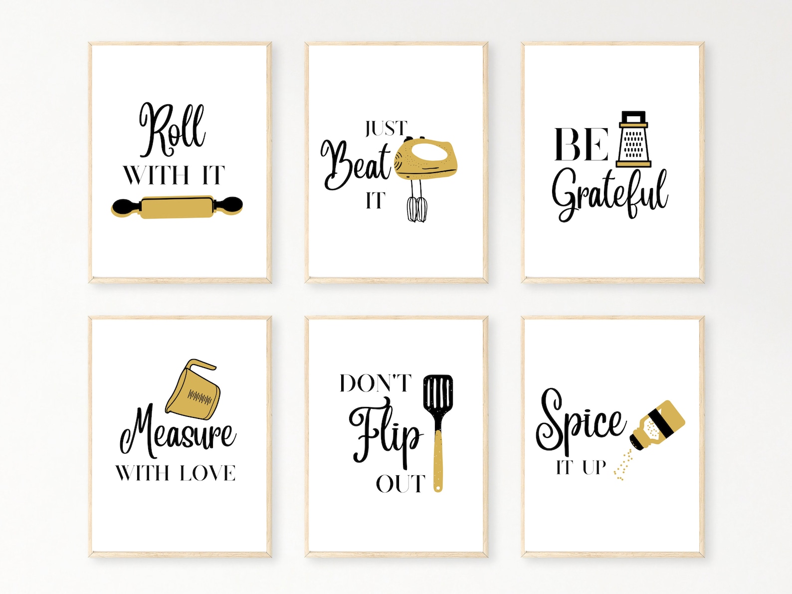 Funny Kitchen Wall Prints, Kitchen Wall Art Set of 9, Kitchen ...