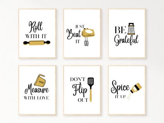 Funny & Free Kitchen Printables - Set of 9 Wall Art Quotes