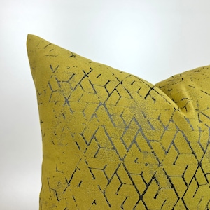 Mustard Striped Pillow Cover, Yellow Euro Sham Cover 20x20, Textured Yellow Cushion Cover, Cotton Throw Pillow Case, Lumbar Geometric Pillow