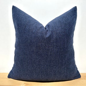 Navy Blue Pillow for Sofa, Deep Blue Euro Sham 26x26, Cotton Cushion Cover 20x20, Blue Couch Throw Pillow, Modern Designer Pillow Case