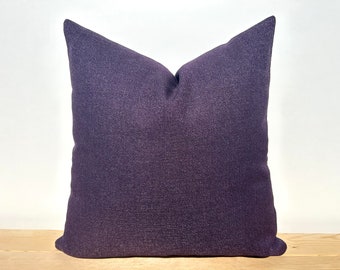 Dark Purple Pillow Cover 26x26, Luxury Violet Cushion Cover for Sofa, Dark Lavender Euro Sham, Linen Throw Pillow Cover, Woven Thick Fabric