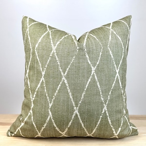 Hellgrüner Kissenbezug 20x20, moderner Kissenbezug, grüner geometrischer Euro Sham-Überzug, Leinenkissenbezug 22x22, modernes Sofakissen