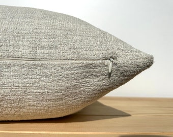 Off White Boucle Pillow Cover, Off White Throw Pillow for Sofa, Boucle Soft Euro Sham 26x26, Modern Large Lumbar Pillow, White Cozy Cushion