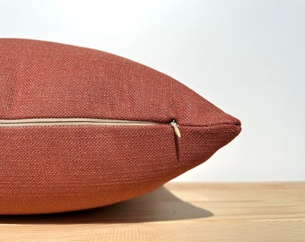 Bränt orange örngott 26x26, orange ländryggskudde 14x24, rostfritt euro-örngott, vävt tjockt tyg, modern soffkudde