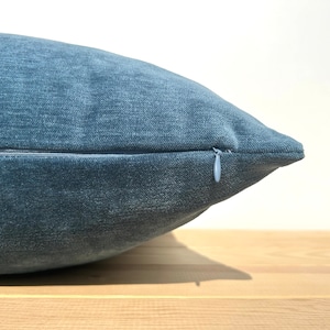 Blue Chenille Pillow Cover for Couch, Blue Throw Pillow Cover 26x26, Textured Cushion Cover, Designer Euro Sham, Large Lumbar Pillow Case