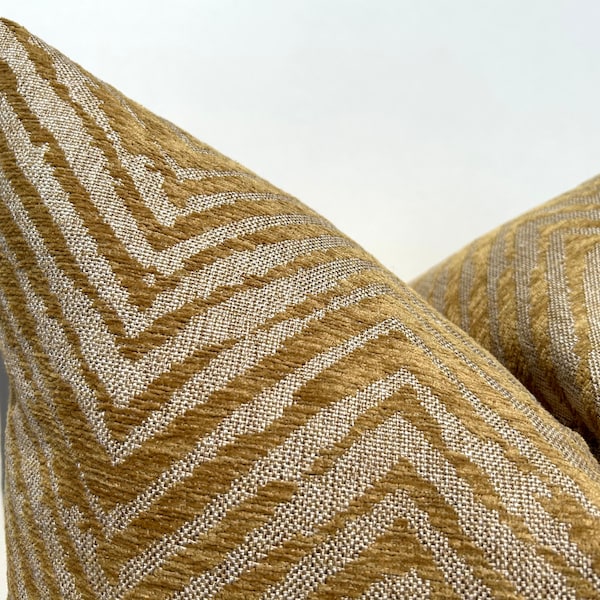 Dark Yellow Zigzag Throw Pillow, Golden Yellow Chevron Euro Sham, Yellow Textured Cushion Cover, Zigzag Lumbar Pillow, Cozy Pillow for Couch