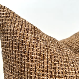Brown and Rust Boho Throw Pillow, Brown Cushion Cover 26x26, Rust Boucle Euro Sham, Sofa Lumbar Pillow 14x24, Brown Rust Designer Pillow