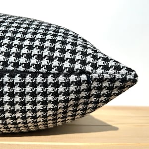 Funda de cojín de pata de gallo en blanco y negro, funda de cojín de sofá moderna con pata de gallo, funda de almohada lumbar en blanco y negro, funda de almohada de diseñador
