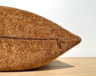 Rostorange örngott, rostfärgat bouclé örngott, texturerat europeiskt sham 26x26, ländryggskuddfodral 22x22, bouclé sofförngott