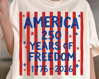 Retro USA 250-jähriges Jubiläum 2026 PNG 250 Jahre Amerika Vaterländische Grafik 4. Juli Hemd für T-Shirts Sublimationsentwurf Pinselstrich