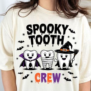 Dental Halloween PNG Spooky Dental PNG Dental Office Sublimation Design for Tshirts Dental Hygienist Assistant Dentist PNG Spooky Tooth Crew
