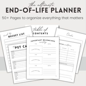 Just in Case Emergency Binder End of Life Printable Planner What If Digital Download PDF Death Binder Estate Planner