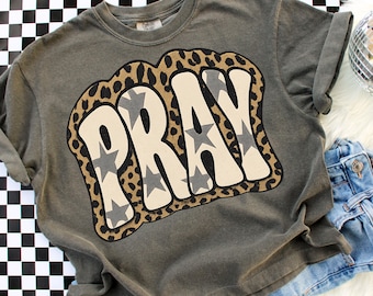 Pray PNG Christian PNG Faith Png Christian Leopard Png Retro Varsity Faith Png Jesus Png Christian Shirt Png Christian Sublimation Design