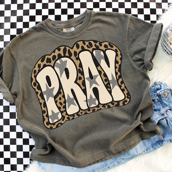 Pray PNG Christian PNG Faith Png Christian Leopard Png Retro Varsity Faith Png Jesus Png Christian Shirt Png Christian Sublimation Design