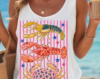 Preppy Crab PNG Trendy Coquette Sommer Strand Urlaub DTF Sublimation Design (digitaler Download)