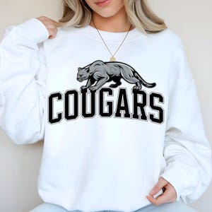 Cougars PNG Varsity High School Cougars PNG Cougar Pride Shirt Cougar Football Png School Mascot Png Sublimation