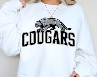 Cougars PNG Varsity High School Cougars PNG Cougar Pride Shirt Cougar Football Png School Mascot Png Sublimation