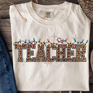 Teacher Christmas PNG Christmas Lights Teacher PNG School Christmas Png Christmas Shirt Png for Teachers Christmas Light Png