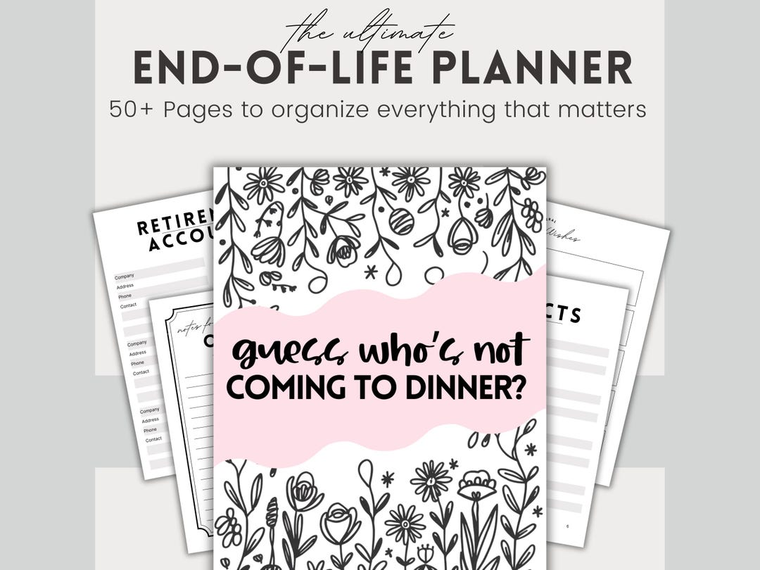 End of Life Planner Printable Emergency Binder Estate Planning PDF ...