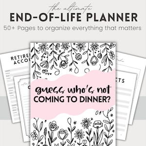 End of Life Planner Printable Emergency Binder Estate Planning PDF Download Just In Case Page Inserts