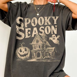 Haunted House PNG Spooky Season PNG Vintage Halloween PNG Vintage Halloween Ghost Sublimation Design with Gothic Jack O’ Lantern