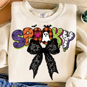 Spooky PNG Preppy Halloween PNG Coquette Halloween PNG Halloween Spooky Sublimation Design for Tshirt Spooky Season Png Cute Filled Letters