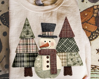 Patchwork Snowman PNG Patchwork Christmas PNG Christmas Patchwork Christmas Tree Png Christmas Sublimation Design Christmas Shirt Png