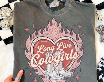 Es lebe Cowgirls PNG Trendiges Western-Shirt PNG Country-Musik Western Cowboy Cowgirl Stiefel Konzert Sublimation Design (digitaler Download)
