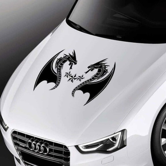 Buy Dragon Star Hood Sticker Auto, Car, Sticker, Accessory, Tuning,  Modified, Rigging Tower Decal Online in India 