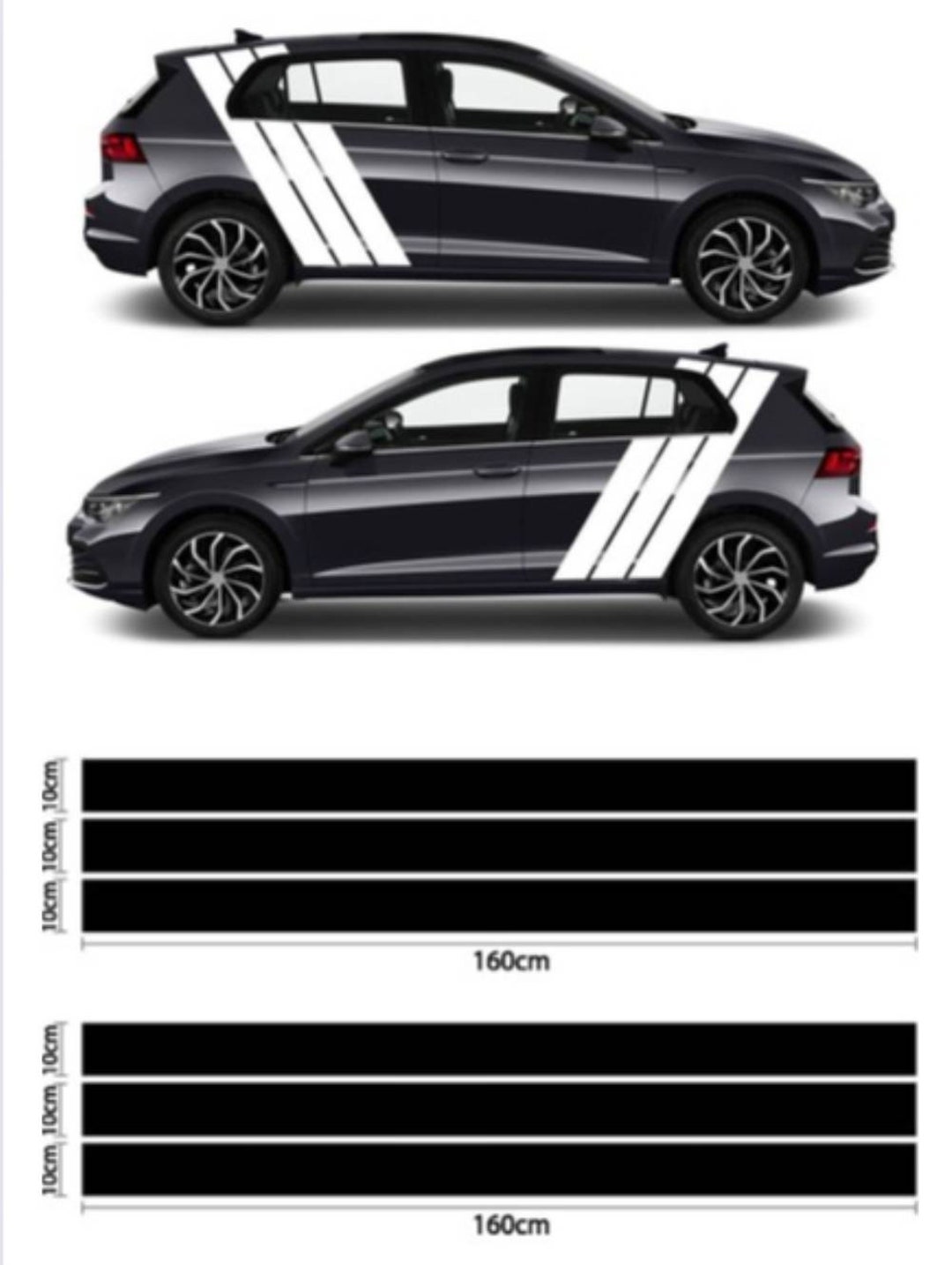 2 Pieces Side Door Right Left Sticker Auto Sticker Car Sticker 160 X 35 Cm  Tower Decal 