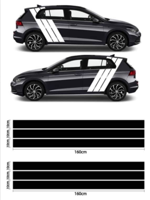 2 Pieces Side Door Right Left Sticker Auto Sticker Car Sticker 160 x 35 cm Tower Decal