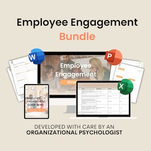 Employee Engagement Bundle | Engagement Strategy Workbook & Handbook | +15 editable HR and Leader Templates | +20 high-impact initiatives