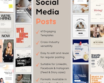 Employer Branding Social Media Kit: 40+ anpassbare Posts (bearbeitbares Video)