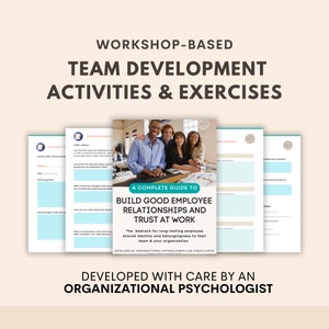 May include: A guide to building good employee relationships and trust at work. The guide features a group of three people smiling and looking at the camera. The text "A Complete Guide to Build Good Employee Relationships and Trust at Work" is featured on the cover.