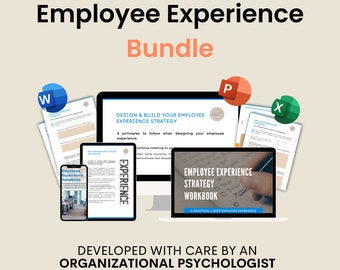 Employee Experience Bundle | Experience Survey | +15 Editable HR and Manager Templates | Step-By-Step Strategy Guide I Handbook & Workbook